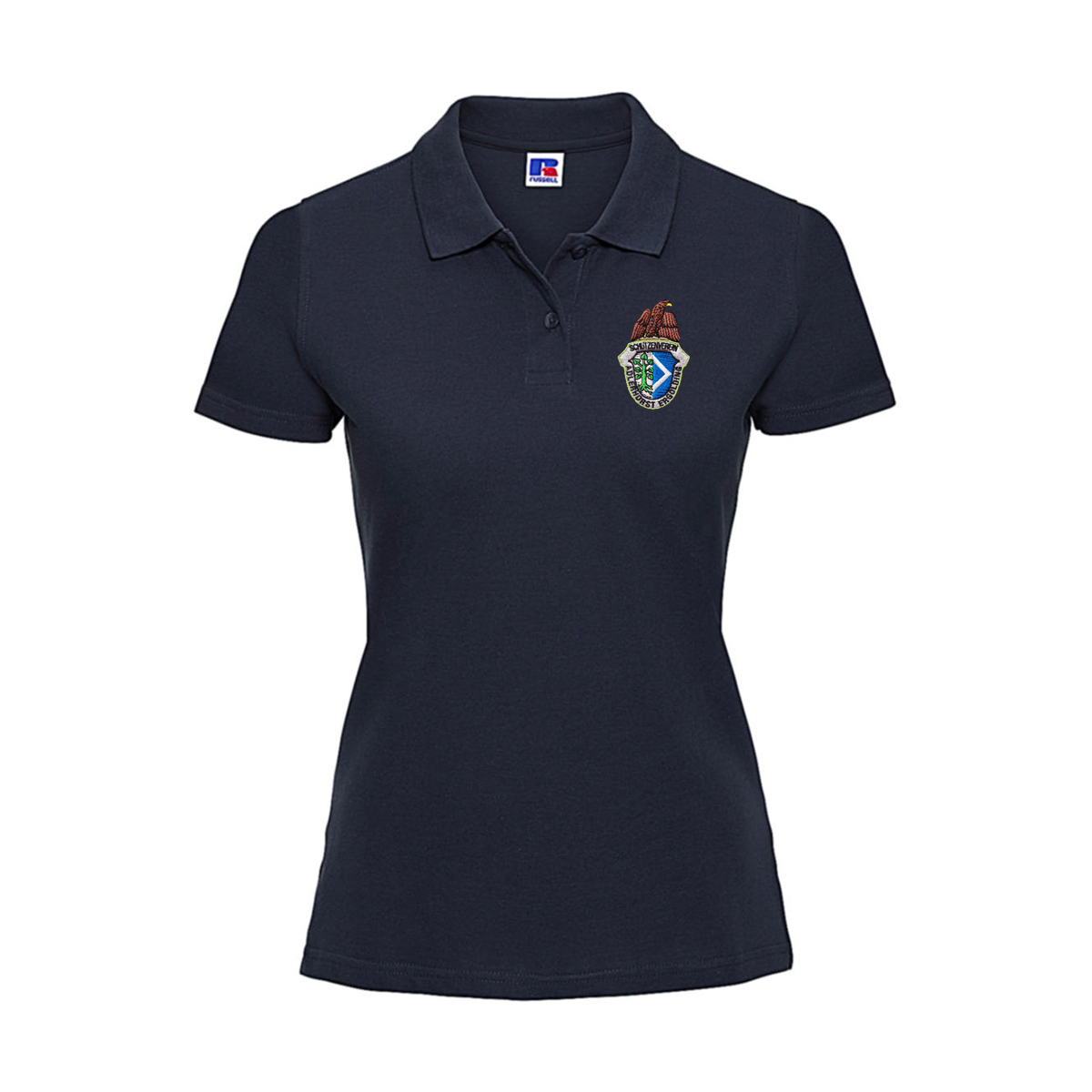 Damen Poloshirt (French Blue) inkl. farbigem Logostick